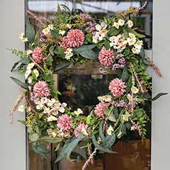 Product Image of Dahlia Faux Botanical Wreath